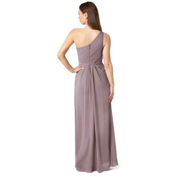Chic Azazie Sharon ALine One Shoulder Chiffon Frost Gown Size A4 formal Wedding - Picture 6 of 9